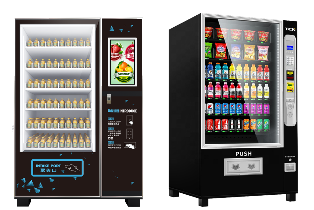 automatic snacks cold drinks vending machines.